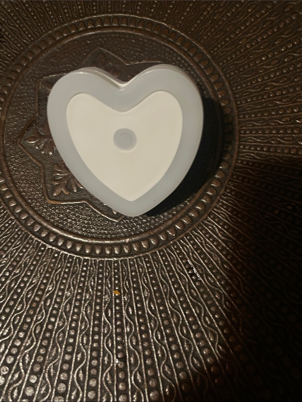 Heart-Shaped LED Accent Light - White and Light Gray